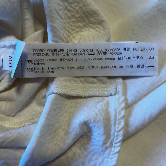 Zara Linen Blend Smocked Midi Sundress Ecru White Size M - Picture 8 of 8